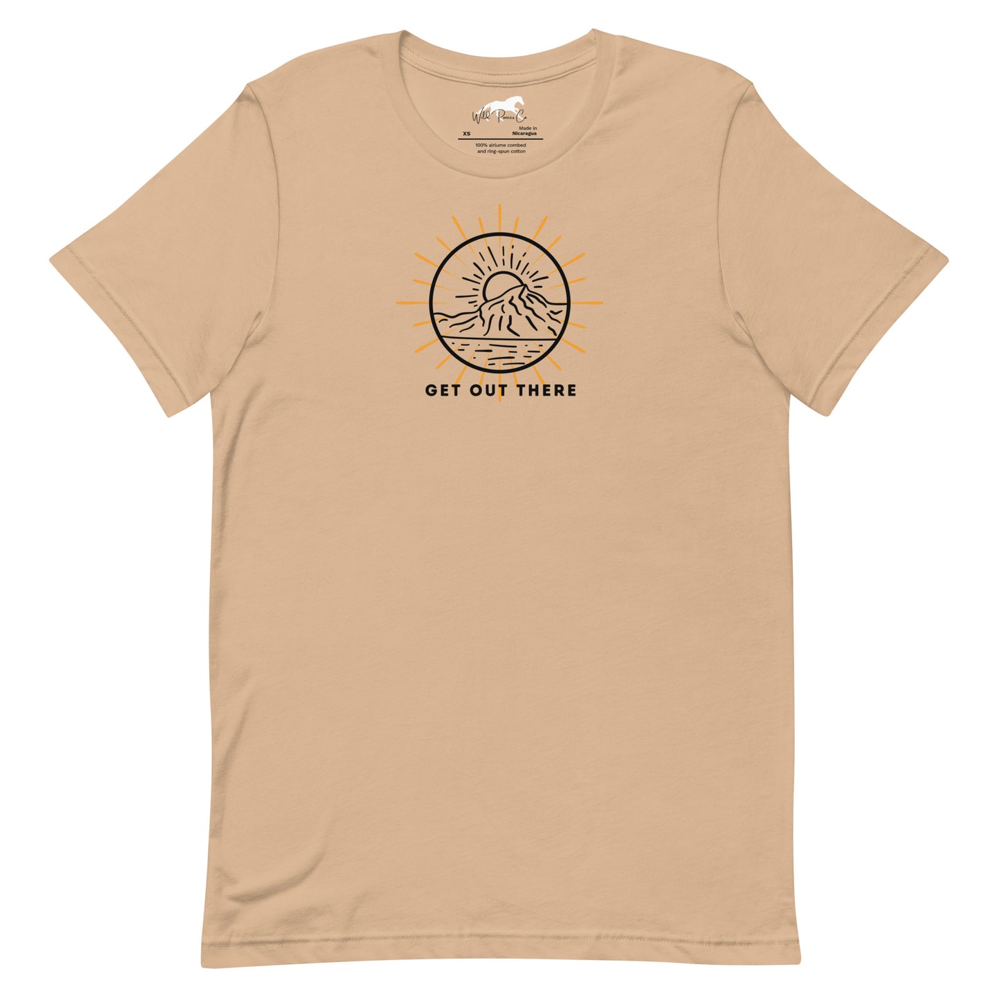 Unisex T-shirt - Sun, mountain in a circle