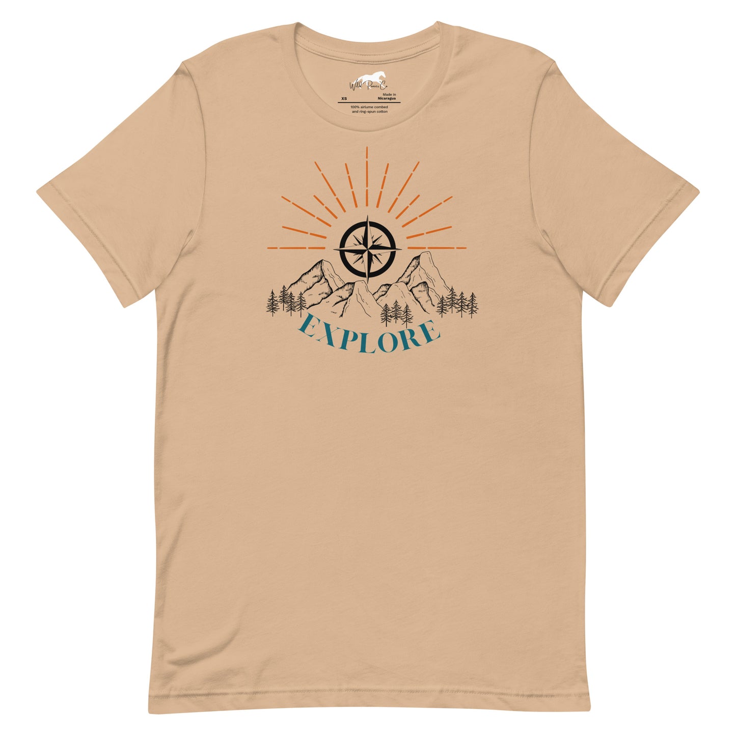 Unisex T-shirt - Mountains, compass, explore