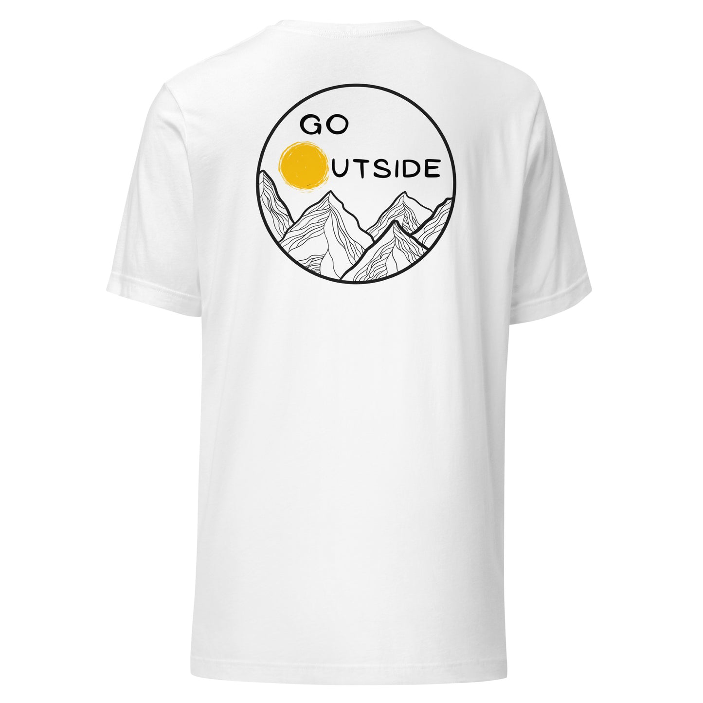 Unisex T-shirt - back design, go outside, mountains