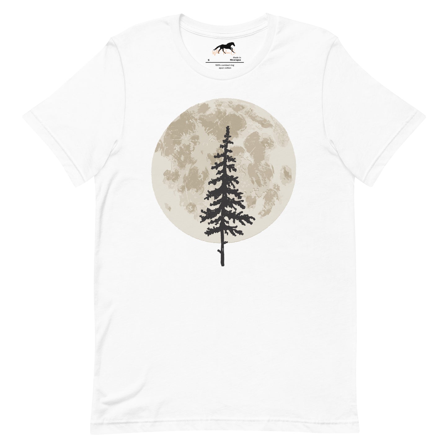 Unisex T-shirt - Moon and lone pine tree