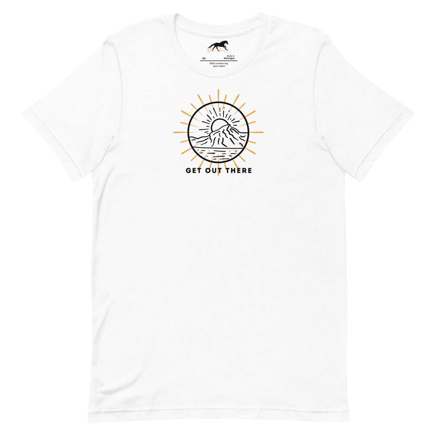 Unisex T-shirt - Sun, mountain in a circle