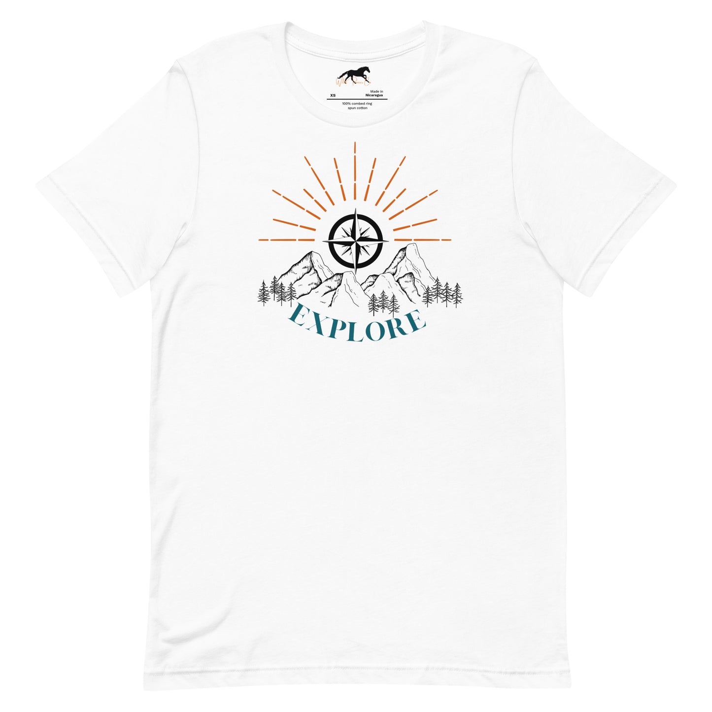 Unisex T-shirt - Mountains, compass, explore