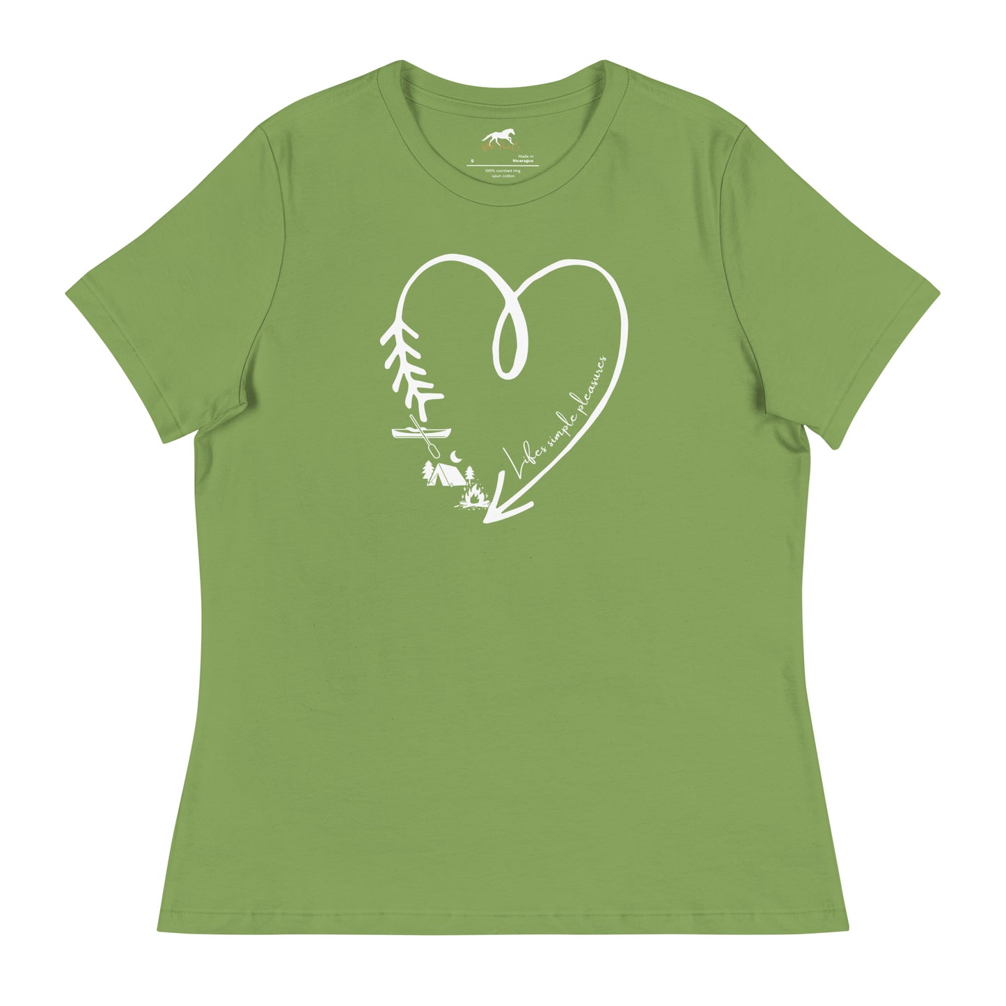 Women's Relaxed T-Shirt - Heart, camping, life's pleasures